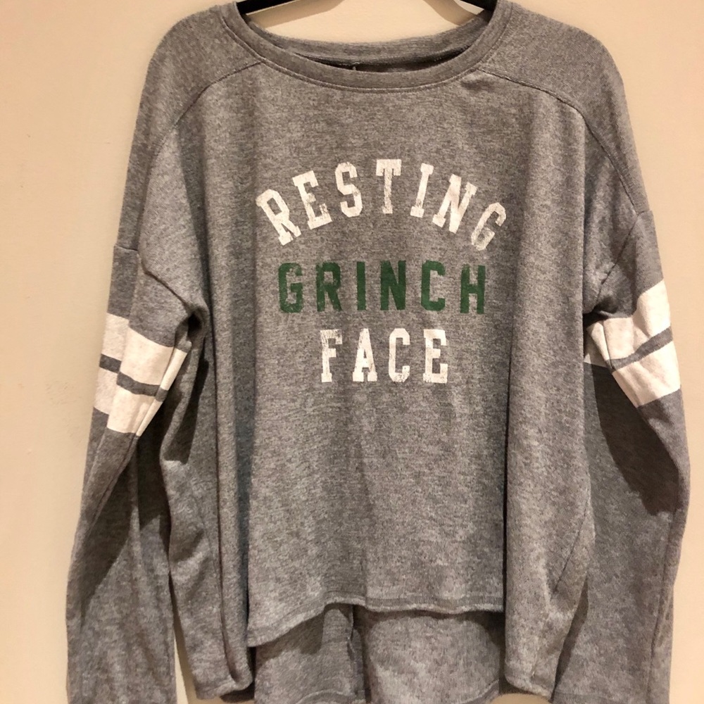 Resting grinch face soft long sleeve tee XL NWOT